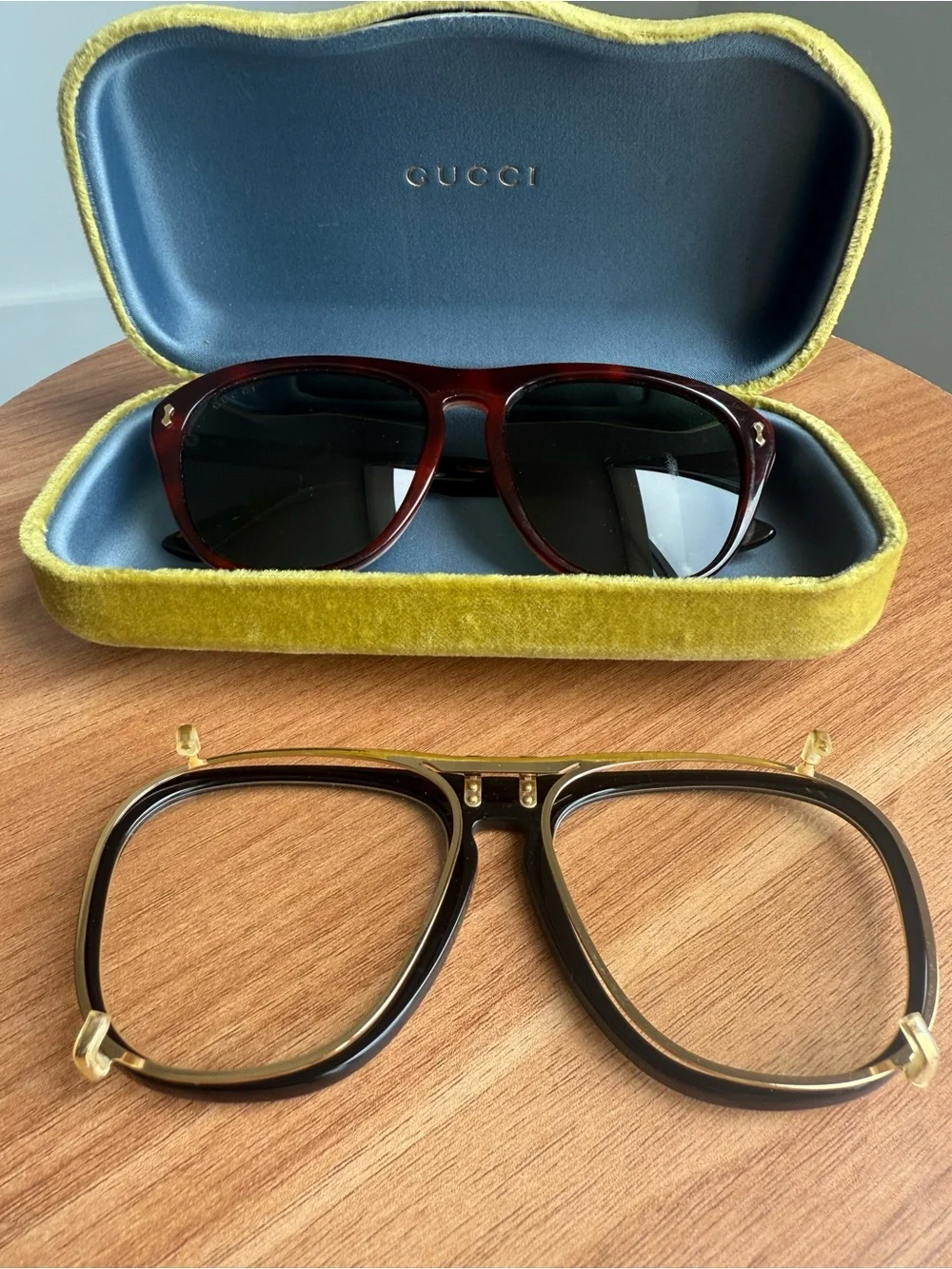 Gucci Pilot Flip-Up Sunglasses